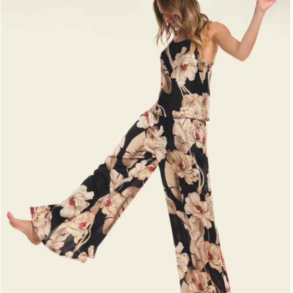 Midnight Bakery Women's 2-Pc. Printed Satin Pajamas Set - Black - Picture 3 of 4